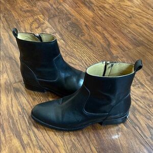 Black Leather Ankle Boots